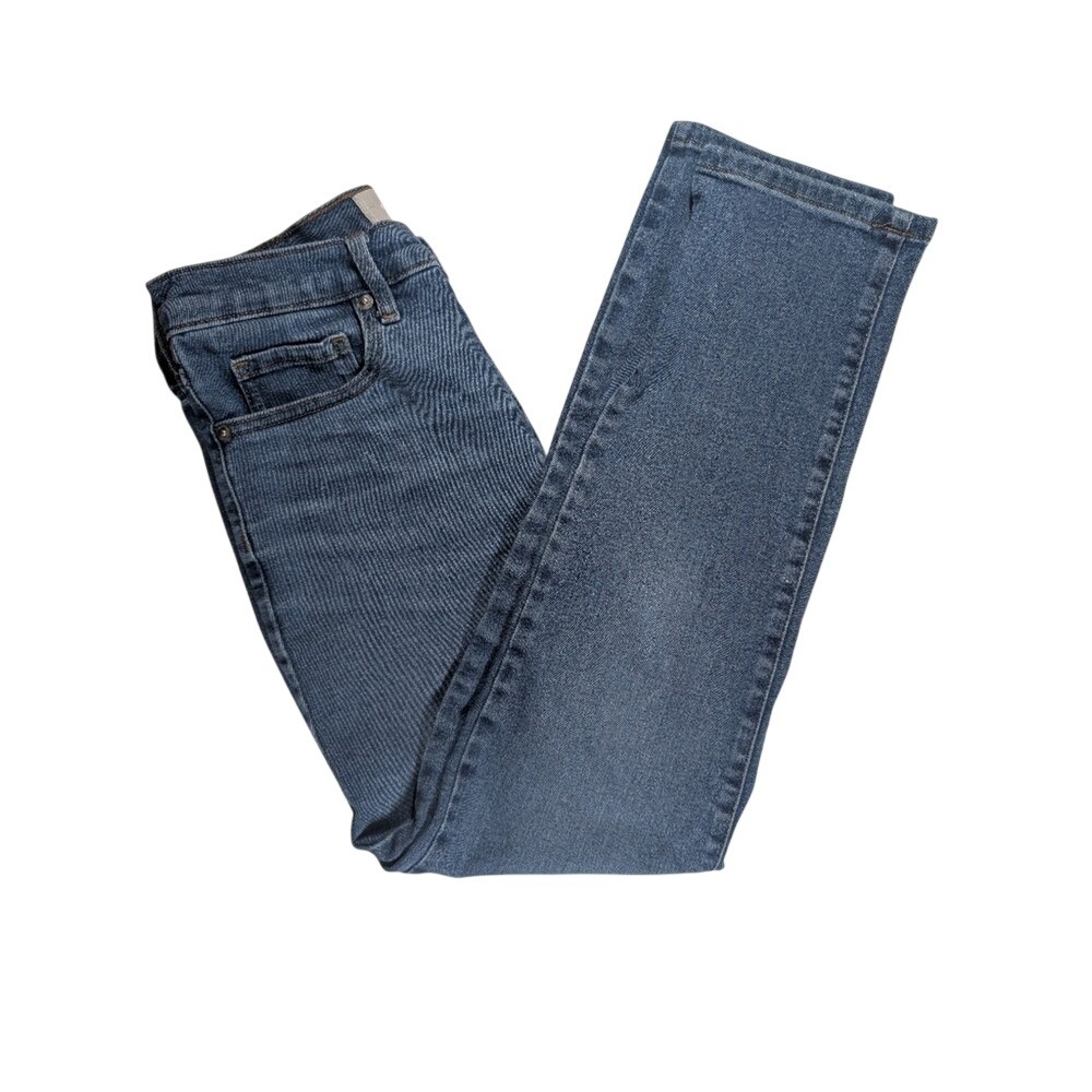 Everlane High-Rise Slim-Straight‎ Cigarette Jeans Womens 26 Blue Stretch Denim